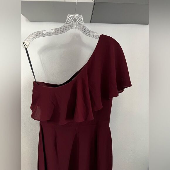 BB Dakota women one shoulder jumpsuit bordeaux New without tag Nordstrom - Picture 7 of 11
